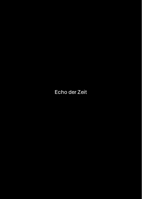 Buch-Cover 'Echo der Zeit' mit weißem Text auf schwarzem Hintergrund