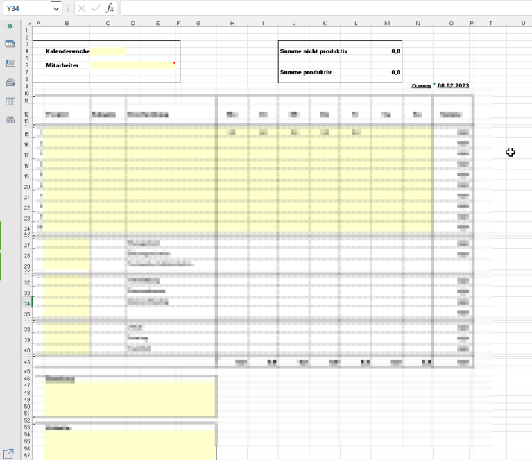 Wochenbericht – Excel-Vorlage zur Zeiterfassung
