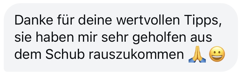 Kundenbewertung Wohlfühldarm Live-Event Schub überwunden