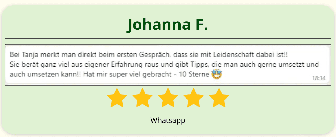 Kundenstimme Johanna F. zum Wohlfühldarm Kurs