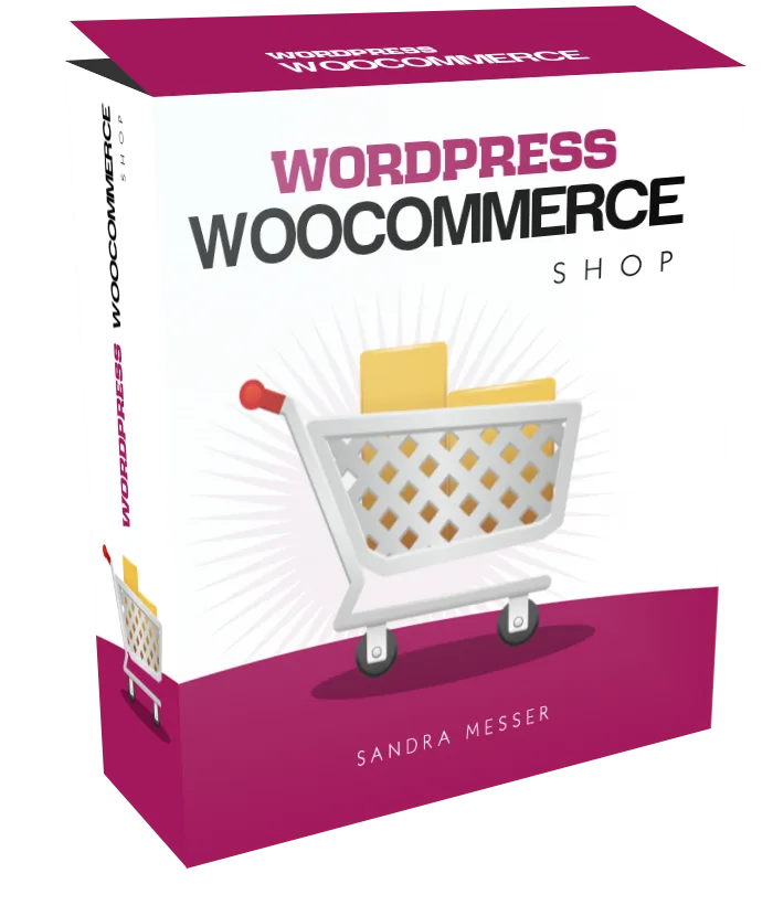 WordPress WooCommerce Shop Produktbox von Sandra Messer in Magenta und Weiß mit Einkaufswagen-Symbol