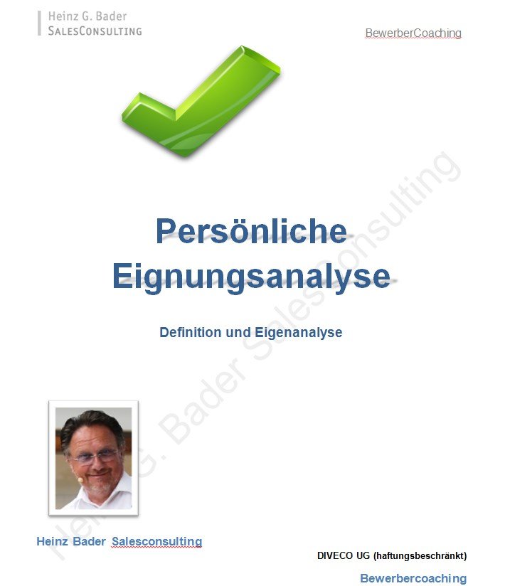 Ausschnitt Checklisten-Seite mit grünem Häkchen und Überschrift Persönliche Eignungsanalyse