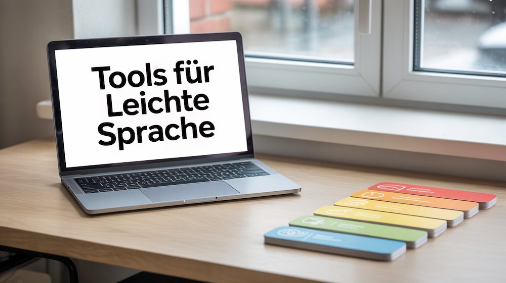 WORTLIGA – Software für Textanalyse von Wortliga Tools GmbH 7 WORTLIGA Dashboard mit Textanalyse-Interface für Leichte Sprache