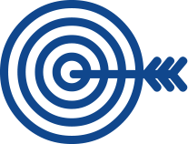 Zielscheiben-Logo der Yogalehrer Online Akademie mit Pfeilen