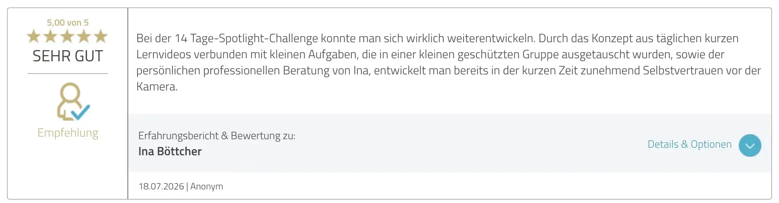 Trainingsmaterial aus dem Live-Online-Kurs Zeig dich!