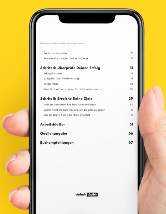 E-Book Mockup Ziele setzen und erreichen von Eugen & Manuel auf Tablet-Display