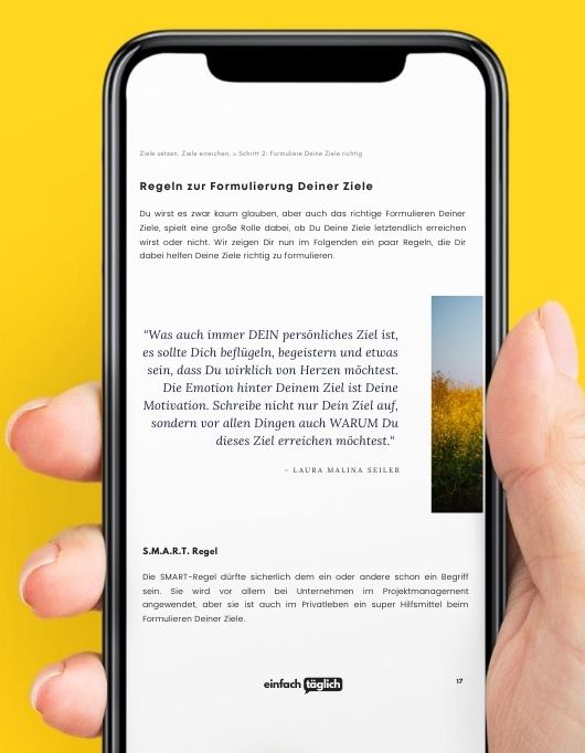 E-Book Mockup Ziele setzen und erreichen von Eugen & Manuel auf Tablet-Display