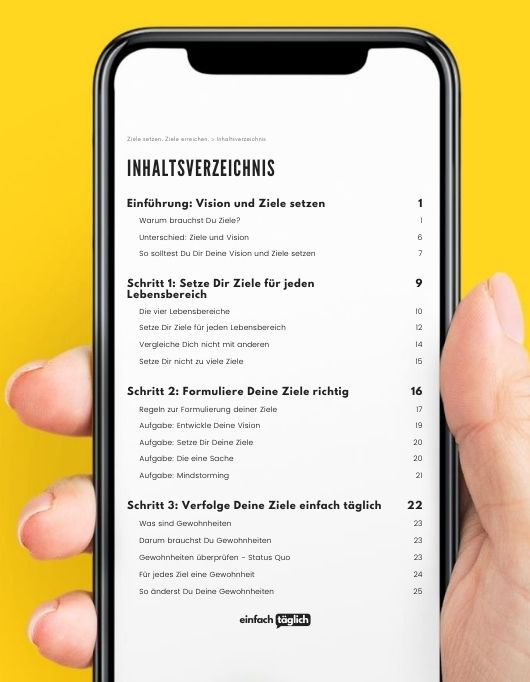 E-Book Mockup Ziele setzen und erreichen von Eugen & Manuel auf Tablet-Display