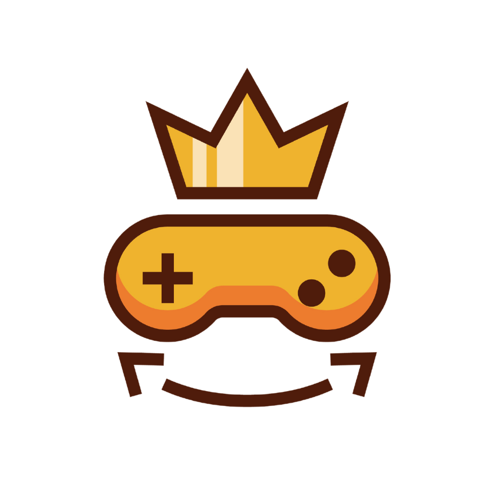 Illustration eines goldenen Spielecontrollers mit Krone und Gewinnbanner