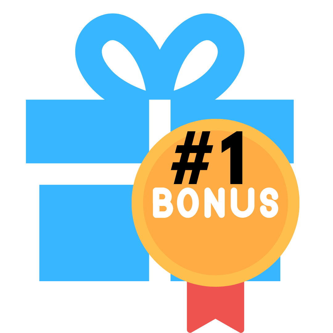 Geschenkbox mit Schleife und #1 Bonus Medaille