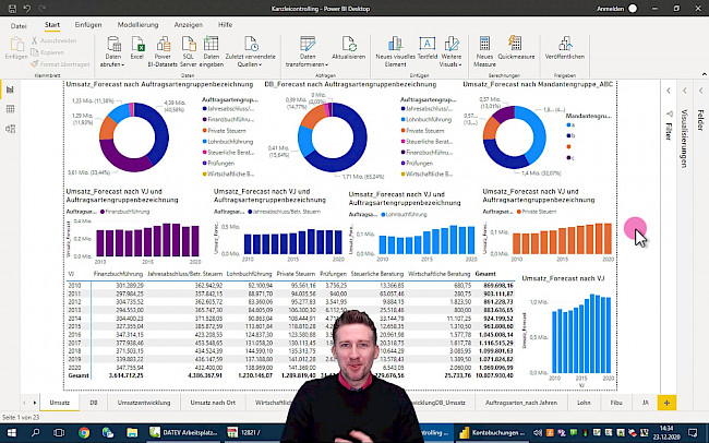 Kursinhalt 1x1 von Microsoft Power BI in der Steuerkanzlei mit Datenanalyse