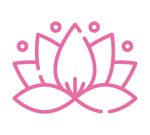 Rosa Lotus-Blüten-Symbol, stilisierte Blume mit Kreisen