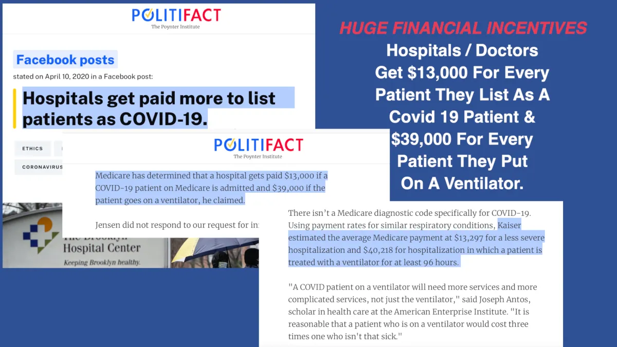 21st Century Survival Kit – Videokurs zur Medienkritik 5 PolitiFact Artikel mit großer Schlagzeile über finanzielle Anreize für Krankenhäuser bei COVID-19-Patienten