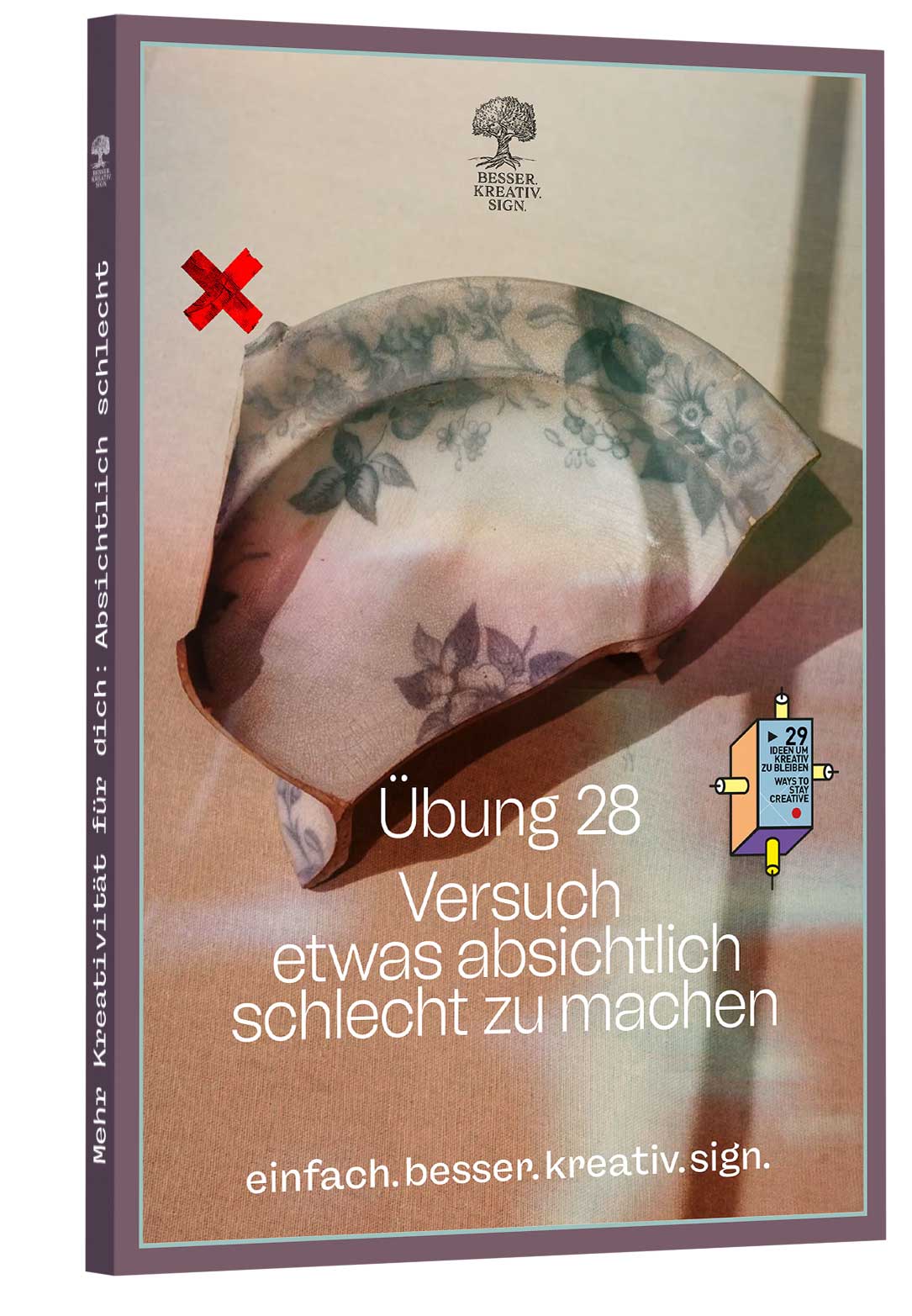 29 Wege Micro-Abenteuer – E-Book mit Mikroabenteuer-Ideen 7 Cover Absichtlich schlecht mit Hände halten bedrucktes Tuch mit Blüten-Motiv