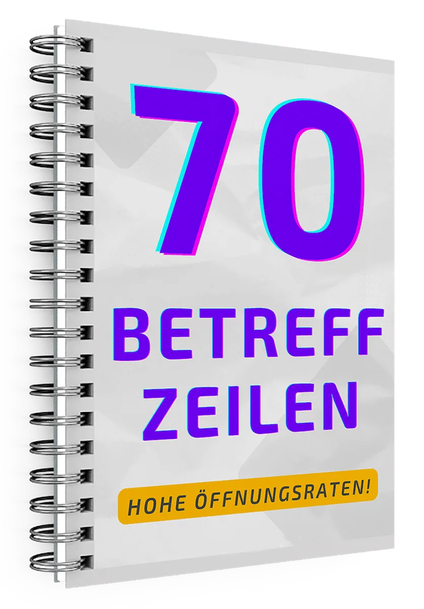 Spiralgebundenes Notebook mit neonpurpurner Schrift – 70 BETREFF ZEILEN