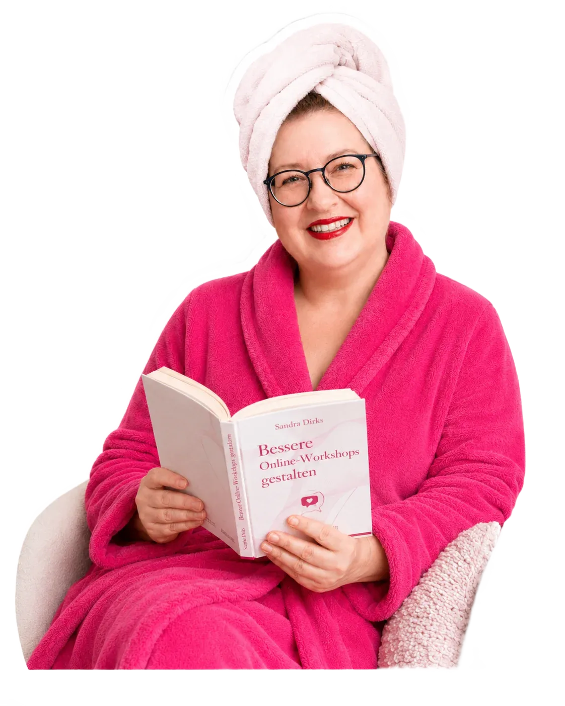 Sandra mit ihrem Buch