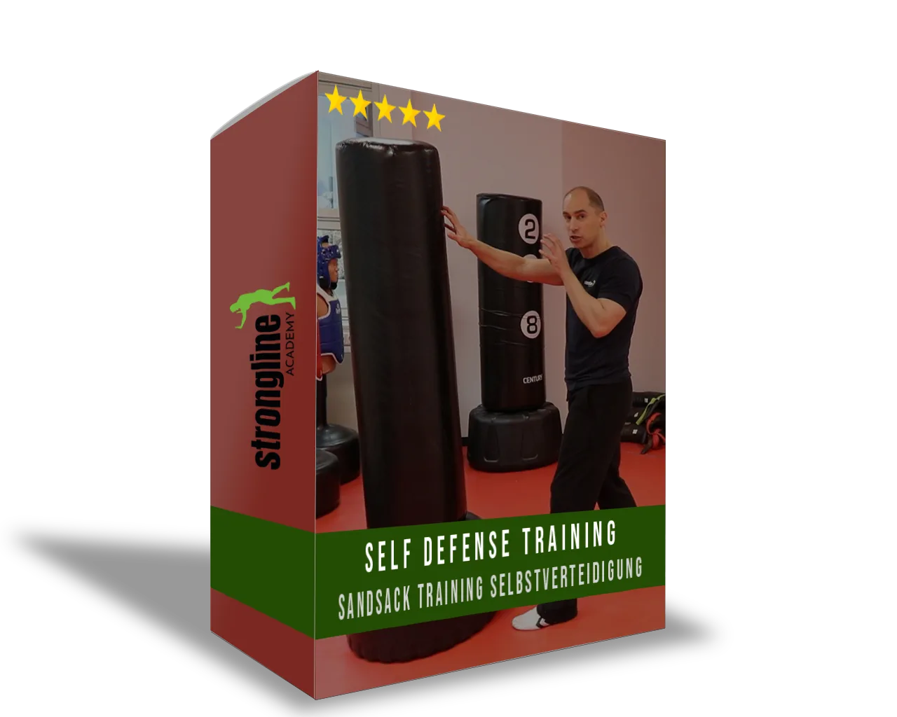 90-Tage-Fahrplan – Selbstverteidigungs-Videokurs von Marcel Descy 17 Produktbox Box Sandsack Training Selbstverteidigung mit Trainierendem am Sandsack und 5-Stern-Bewertung