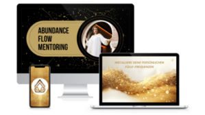 Abundance Flow Mentoring Produktabbildung mit Monitor, Laptop und Smartphone