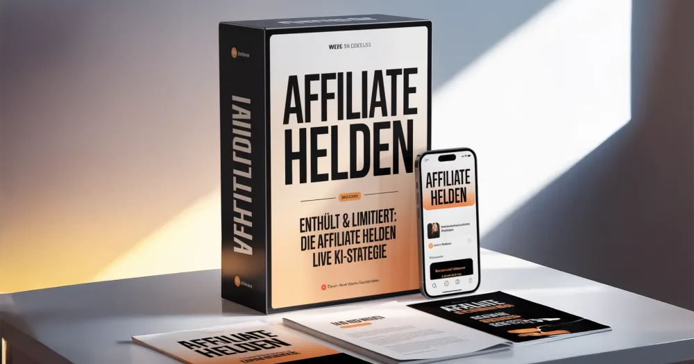 Affiliate Helden – In 3 Tagen zum Affiliate-System von Ralf Schmitz 2 Affiliate Helden Videokurs Produktpaket mit Box, Smartphone und Begleitmaterialien