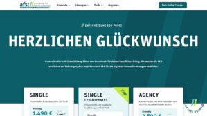 AFS – Akademie für Fortbildung in SEO – Single Praxisprojekt – Ansicht der Verkaufsseite