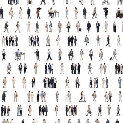 Cutout People Europe-Business Sammlung mit vielen freigestellten Büro-Personen PNG