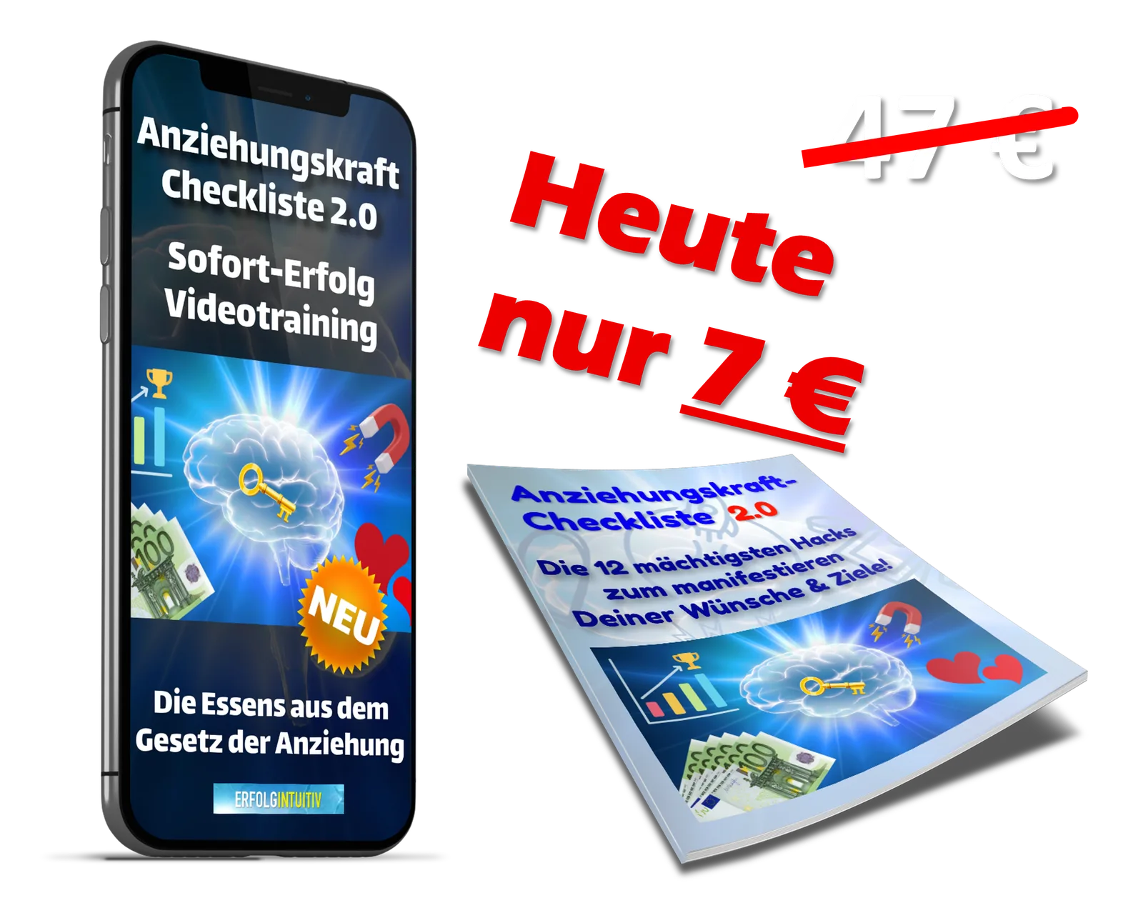 Anziehungskraft-Videotraining 2.0 Produktmockup mit Rabatt
