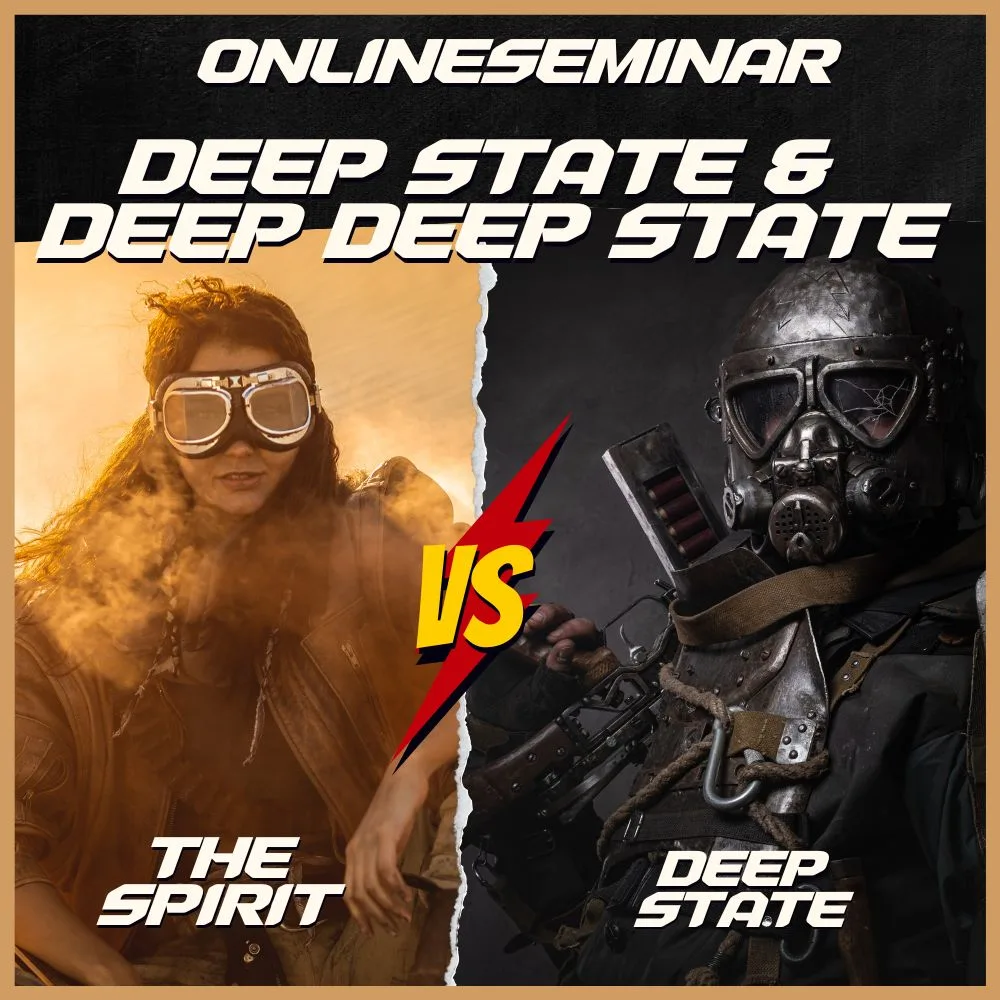 Split-Screen Vergleich: Leuchtende Frau vs. bewaffneter Mann mit Gas-Maske