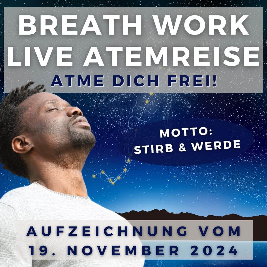 Atemreise – Breathwork-Videokurs 8 Breathwork Live-Atemreise mit Sternenhimmel und Sternzeichen, Motto Stirb & Werde, Aufzeichnung 19. November 2024