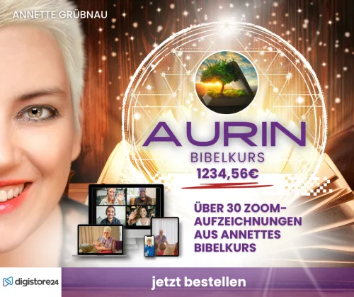 AURIN – Videokurs zur Bibel für Christentum & Bibel 2 AURIN Bibelkurs Werbebanner mit Annette Grübnau Portrait und Kurs-Details