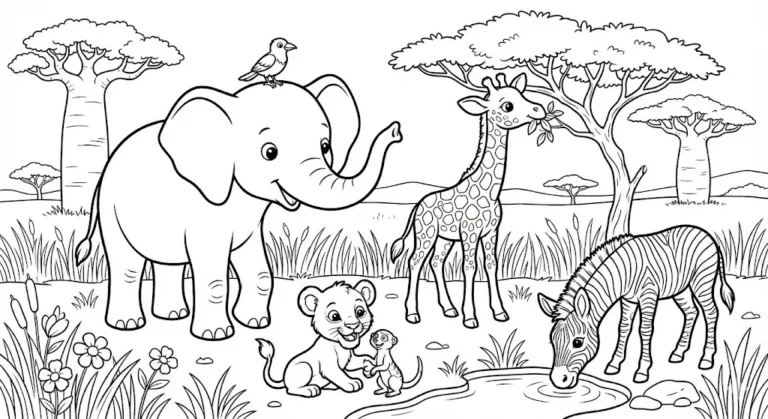 Ausmalbilder für Kinder: Tiere von Jürgen Kühnlein
