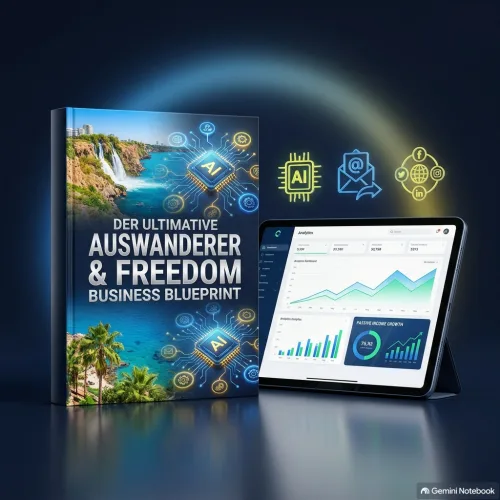 Auswanderer Freedom Business Blueprint – Auswanderguide 1 E-Book Cover Auswandern leicht gemacht: Aufenthalt & digitales Einkommen von nowdigitalproducts
