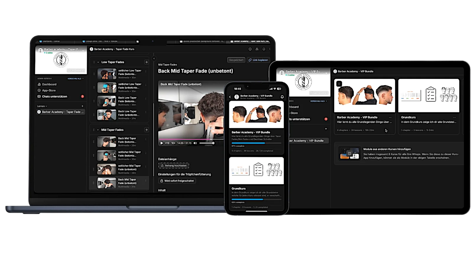 Barber Academy Kurshighlights und Features