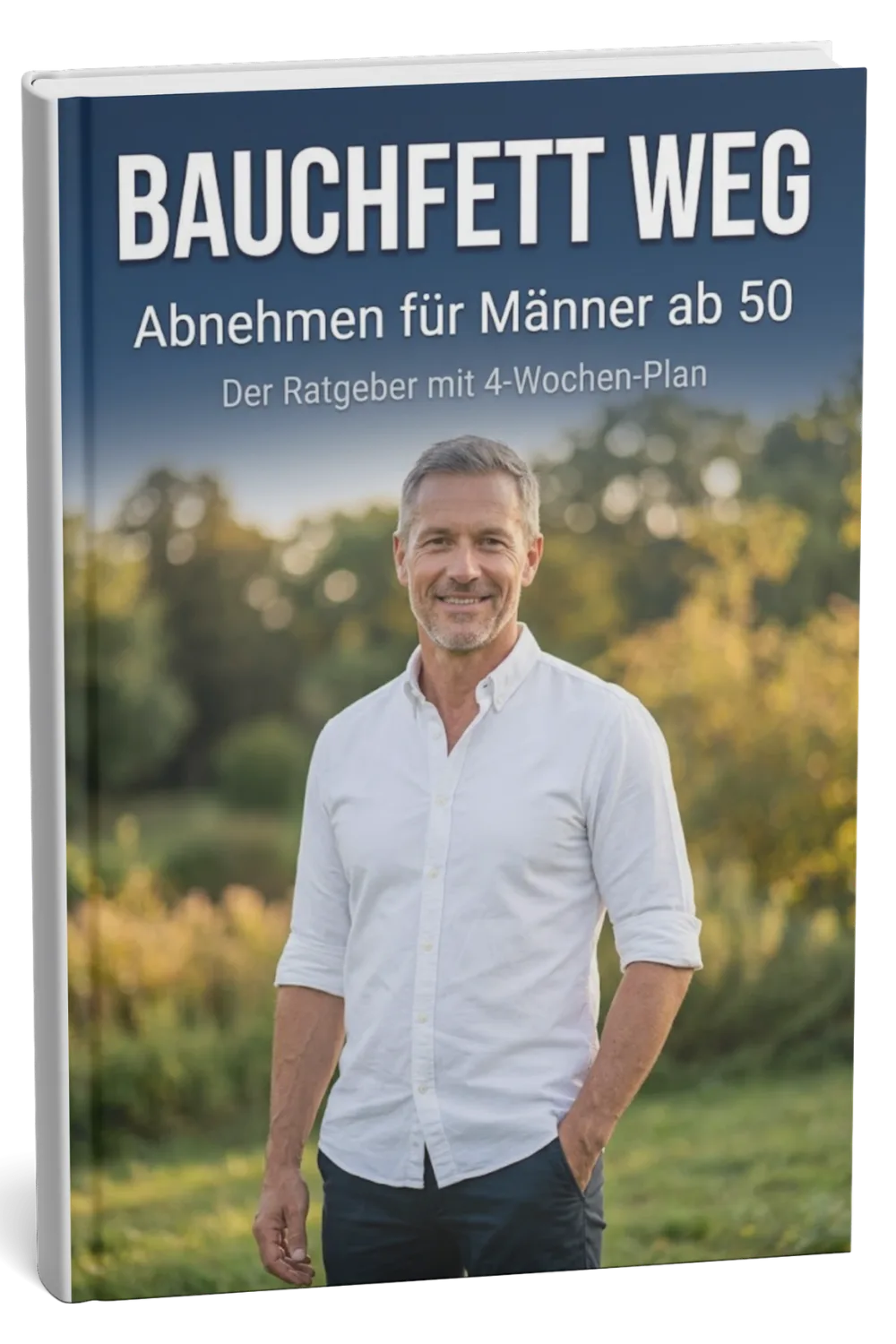 E-Book Cover Bauchfett weg mit Titel und Autor Ralf Bischoff, Abnehmen für Männer ab 50