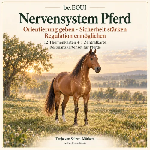 be.EQUI Nervensystem Pferd digitales Arbeitsset mit braun-weißem Pferd