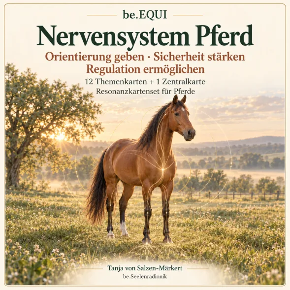 be.EQUI Nervensystem Pferd Produktcover mit Pferd auf Wiese