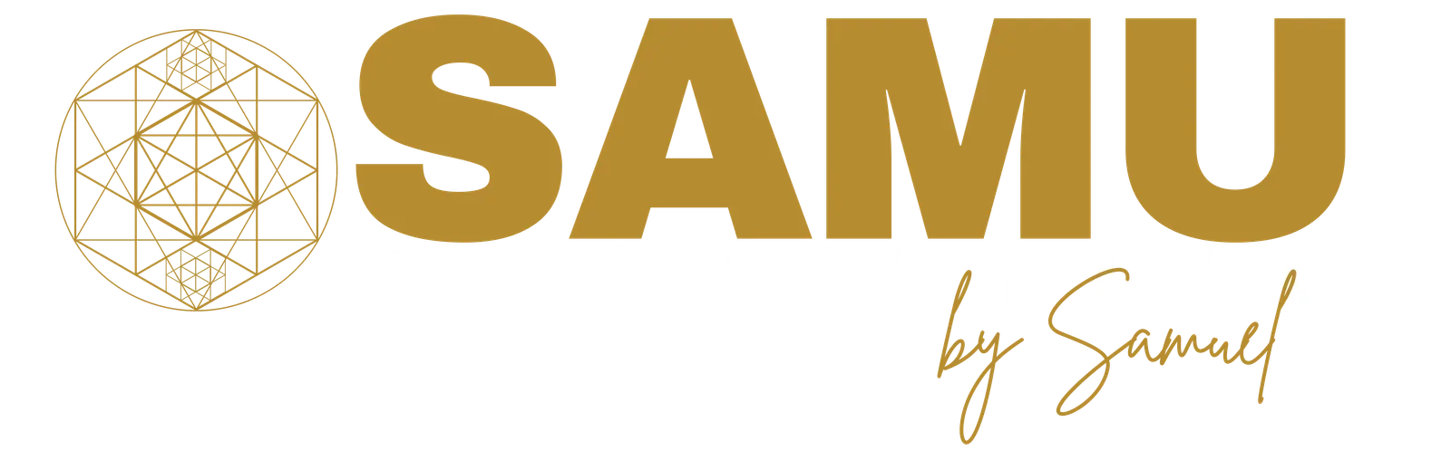 SAMU Consulting Logo mit geometrischem Symbol und Schriftzug in Gold