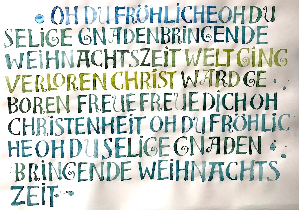 Ben Shahn Lettering Weihnachtspapier mit decorativer Schrift