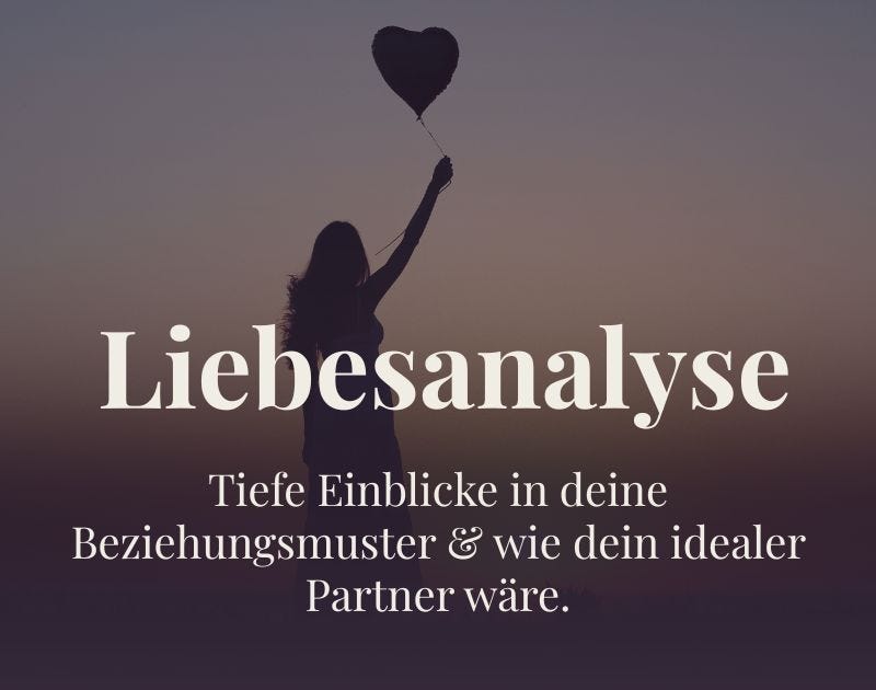Frau mit schwarzem Herz-Ballon vor Sonnenuntergang, Text Liebesanalyse