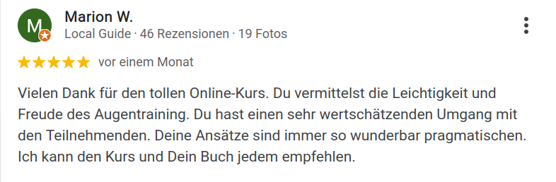 5-Sterne Google-Rezension von Marion