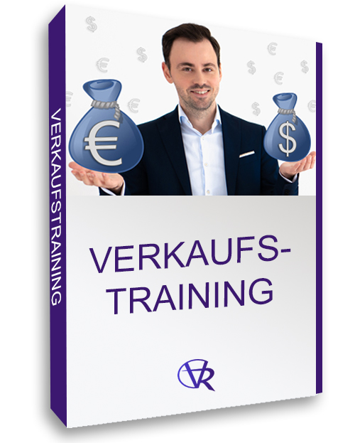 Verkaufstraining Kurs-Cover Wlad Jachtchenko mit Geschäftsmann und Geldtaschen