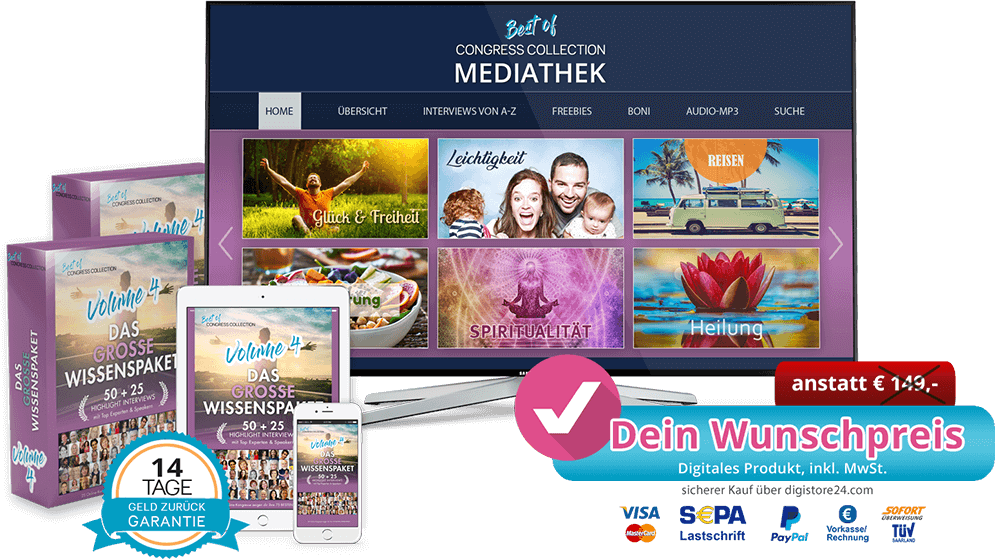 Mediathek-Website mit Galerie-View, Produktboxen und Wunschpreis-Angebot für digitales Paket