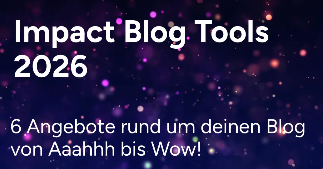 Blogtimize – Videokurs zur Blog-Optimierung von Judith Peters 9 Hero-Banner Impact Blog Tools 2026 mit purpurnem Partikeleffekt-Hintergrund und weißer Schrift