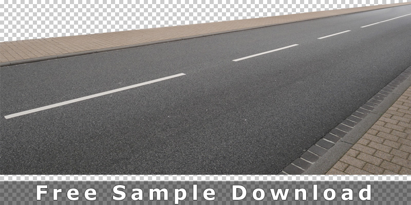 Kostenlose Beispiel-Textur: Straßenoberfläche mit weißen Markierungen als PNG-Datei