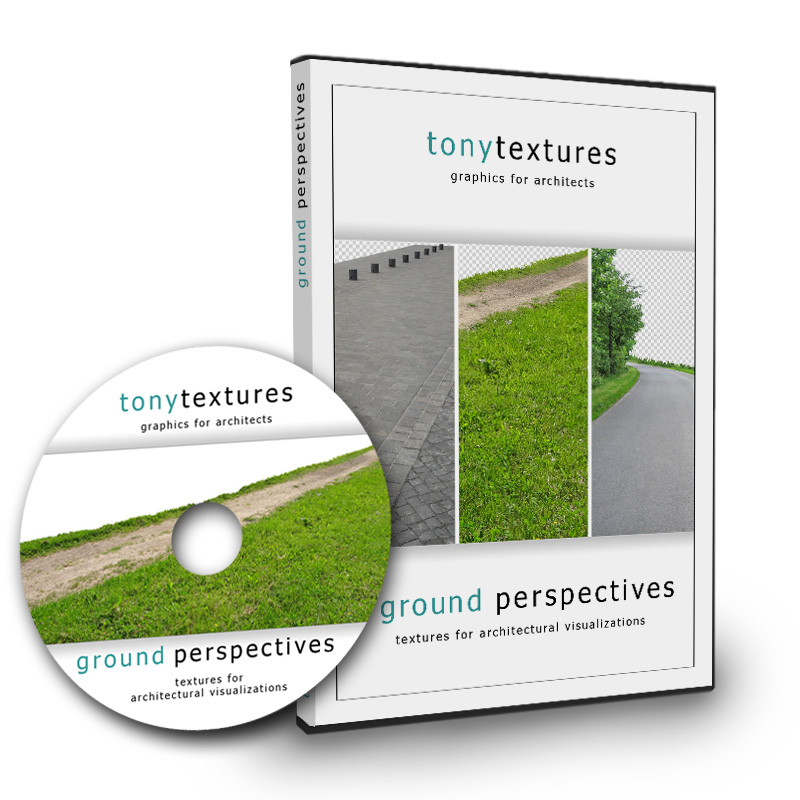 Ground Perspectives Produktbox und DVD mit Architektur-Texturen für Visualisierungen