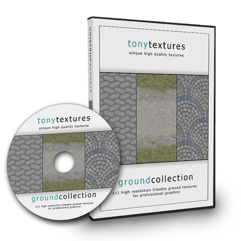 Bodentexturen für 3D-Rendering 1 Produktverpackung Ground Collection Architecture Textures CD von Tonytextures mit DVD und Boxcover
