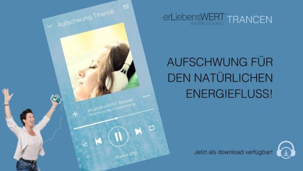 Galerie-Bild Heil Trancen Album 2 mit Musik-Player-Mockup und Text zur natürlichen Energieflusssteigerung