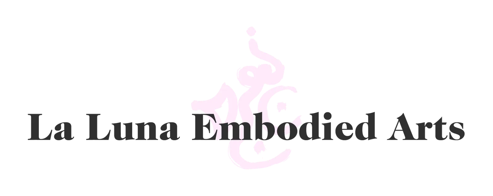 La Luna Embodied Arts Logo mit Schriftzug und rosa stilisiertem Körper-Symbol