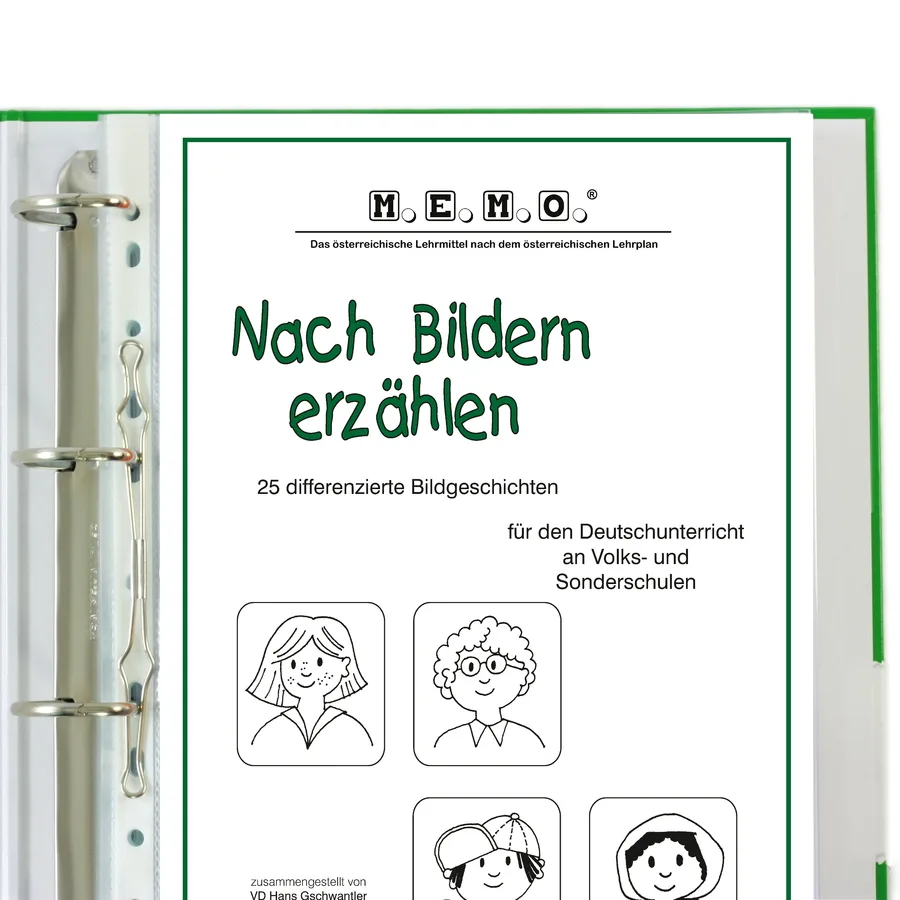 MEMO Deutsch Nach Bildern erzählen Cover mit vier Gesichtern von Kindern