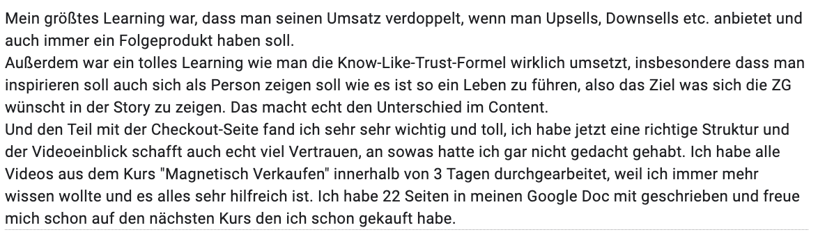 Kundenfeedback: Umsatz verdoppelt durch Upsells, Downsells und Folgeprodukte