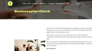 Businessplan-Check – Ansicht der Verkaufsseite